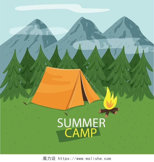 夏令营野营野外帐篷素材